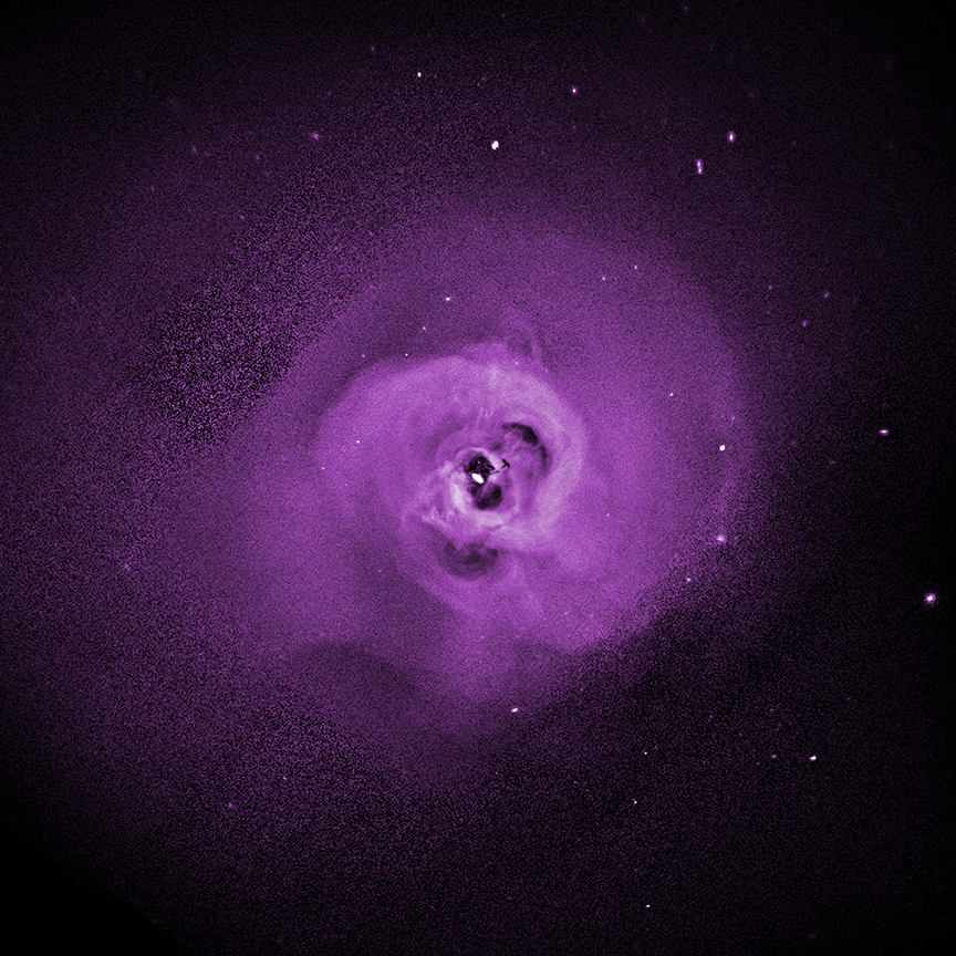 A Perseus-galaxishalmaz többezer galaxist tartalmaz. Röntgentartományban vizsgálva ez a legfényesebb égi objektum. forrás: chandra.harvard.edu