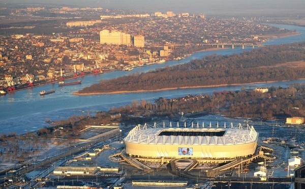 Rosztovban a stadiont 2015 elején kezdték el építeni. Kép: Google