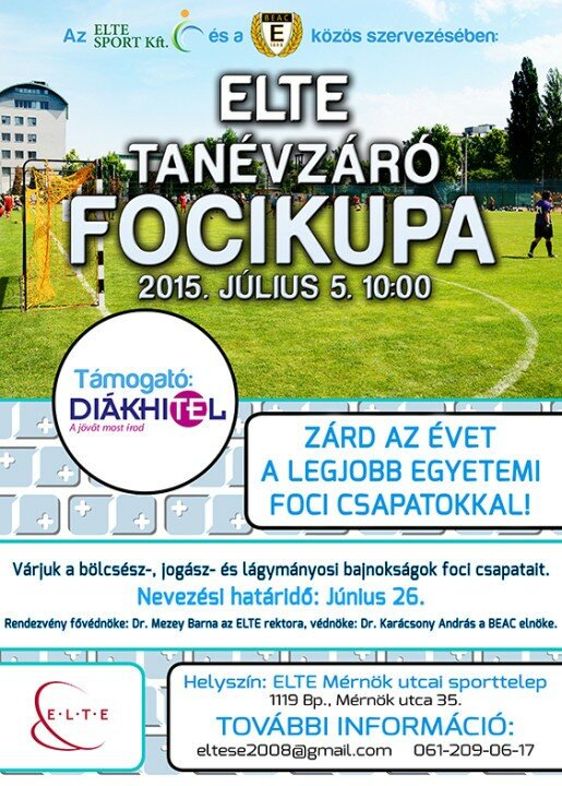 elte TANÉVZÁRÓ FOCIKUPA web